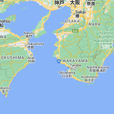 Map showing location of Gobō (33.883330, 135.150000)