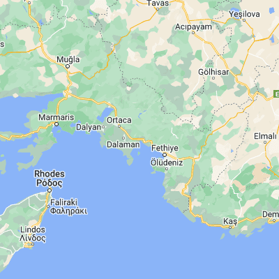 Map showing location of Göcek (36.758180, 28.928160)