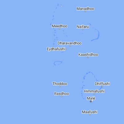 Map showing location of Goidhoo (4.873070, 72.997460)