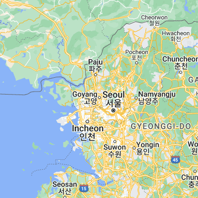 Map showing location of Goyang (37.656390, 126.835000)