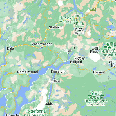 Map showing location of Granvin (60.524080, 6.719400)