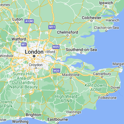 Map showing location of Gravesend (51.442060, 0.371060)