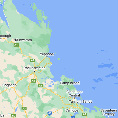 Map showing location of Great Keppel Island (-23.178870, 150.959360)