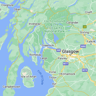Map showing location of Greenock (55.948380, -4.761210)