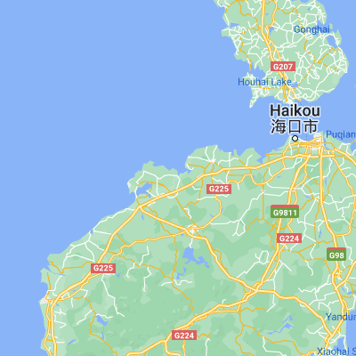 Map showing location of Guangcun (19.817660, 109.476860)