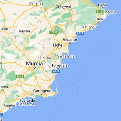 Map showing location of Guardamar del Segura (38.090310, -0.655560)