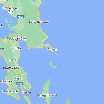 Map showing location of Guiuan (11.033330, 125.724720)