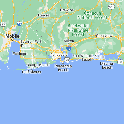 Map showing location of Gulf Breeze (30.357140, -87.163860)