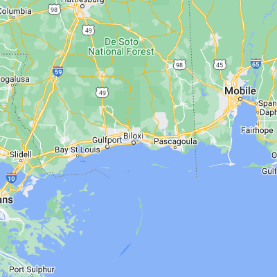 Map showing location of Gulf Hills (30.430480, -88.842250)