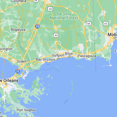Map showing location of Gulfport (30.367420, -89.092820)