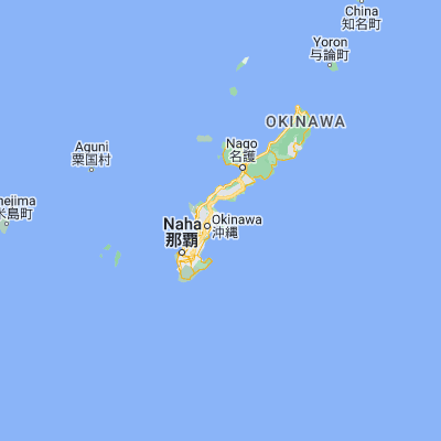 Map showing location of Gushikawa (26.354440, 127.868610)