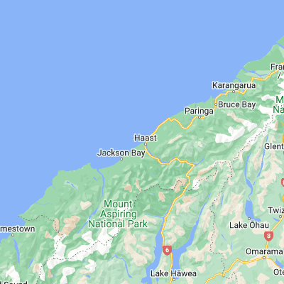 Map showing location of Haast Beach (-43.847840, 169.022600)