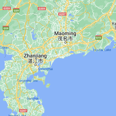 Map showing location of Haibin (21.398760, 110.783280)