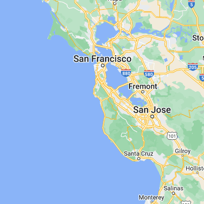 Map showing location of Half Moon Bay (37.463550, -122.428590)