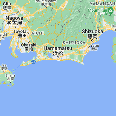 Map showing location of Hamamatsu (34.700000, 137.733330)
