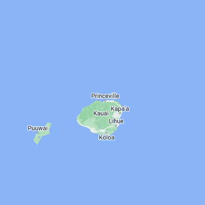 Map showing location of Hanalei Bay (22.208890, -159.507090)