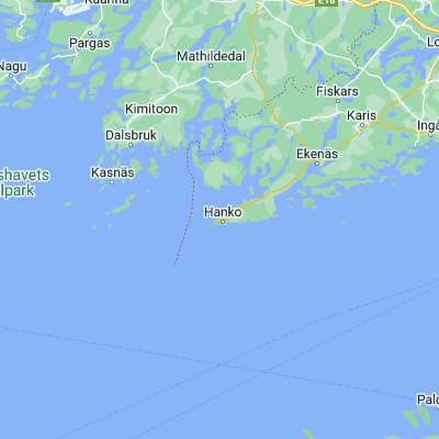 Map showing location of Hanko (59.833330, 22.950000)