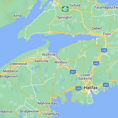 Map showing location of Hantsport (45.066850, -64.165440)