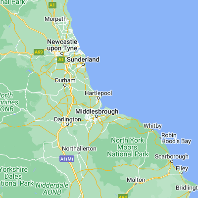 Map showing location of Hartlepool (54.686110, -1.212500)