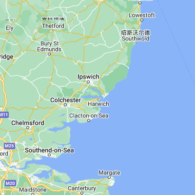 Map showing location of Harwich International Ferry Terminal (51.948370, 1.252640)
