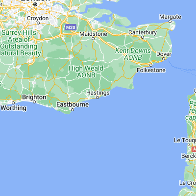 Map showing location of Hastings (50.855190, 0.572920)