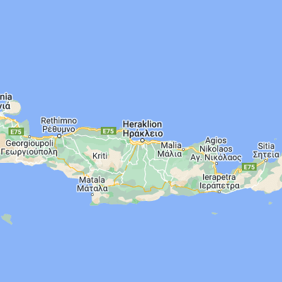 Map showing location of Heraklion (35.333333, 25.133333)
