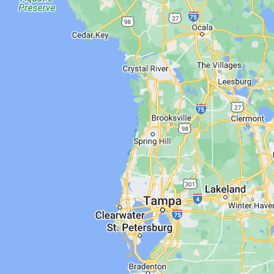 Map showing location of Hernando Beach (28.469440, -82.659270)