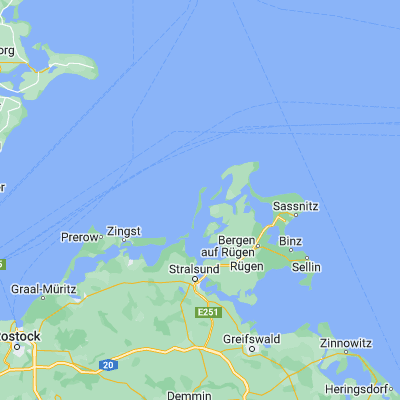 Map showing location of Hiddensee (54.566890, 13.104110)