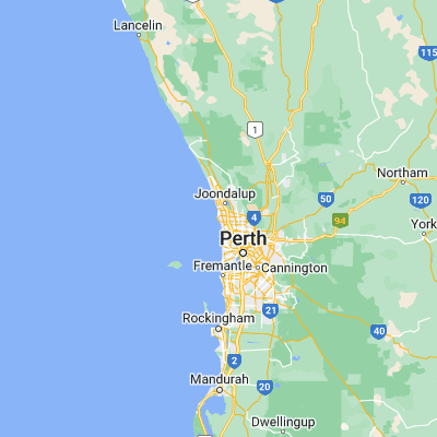 Map showing location of Hillarys (-31.806980, 115.740450)