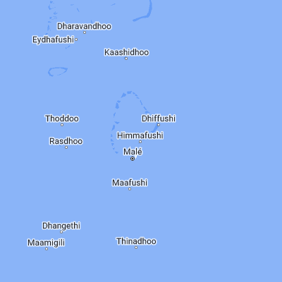 Map showing location of Himmafushi (4.309670, 73.570790)