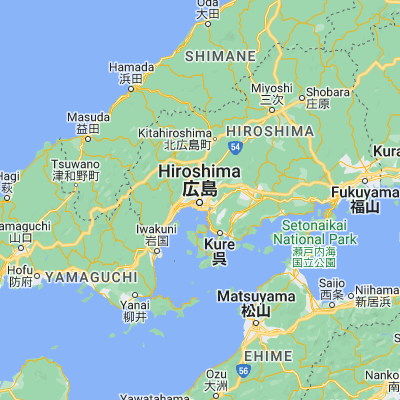 Map showing location of Hiroshima-shi (34.396270, 132.459370)