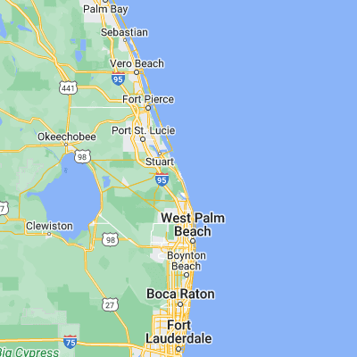 Map showing location of Hobe Sound (27.059500, -80.136430)