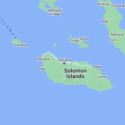 Map showing location of Honiara (-9.433330, 159.950000)
