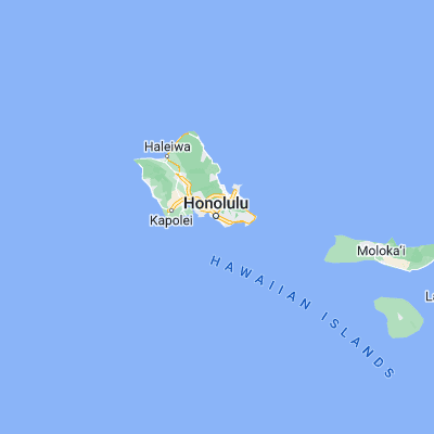 Map showing location of Honolulu (21.306940, -157.858330)