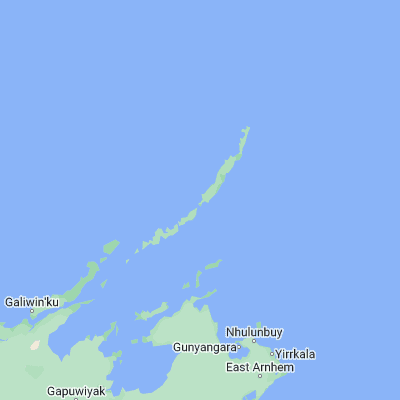 Map showing location of Hopeful Bay (-11.422800, 136.493000)