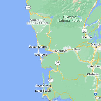 Map showing location of Hoquiam (46.980920, -123.889330)