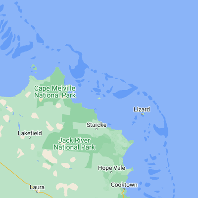 Map showing location of Howick Island (-14.502890, 144.974410)
