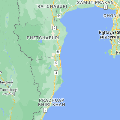 Map showing location of Hua Hin (12.570650, 99.958760)
