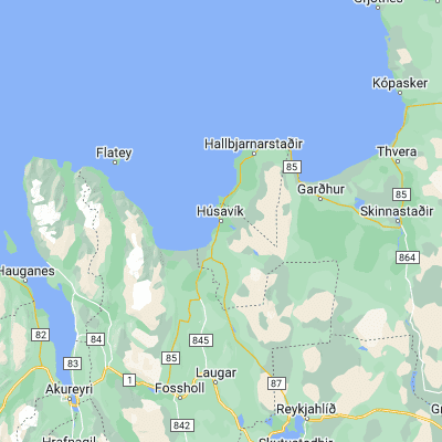 Map showing location of Húsavík (66.044890, -17.338850)
