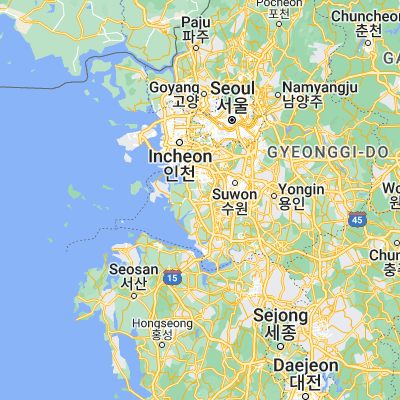 Map showing location of Hwaseong (37.206820, 126.816900)