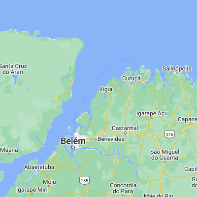 Map showing location of Ilha de Colares (-0.916670, -48.216670)
