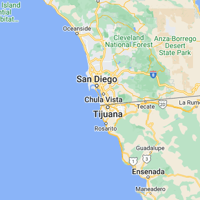 Map showing location of Imperial Beach (32.583940, -117.133080)