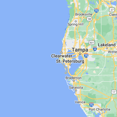 Map showing location of Indian Rocks Beach (27.875300, -82.851220)