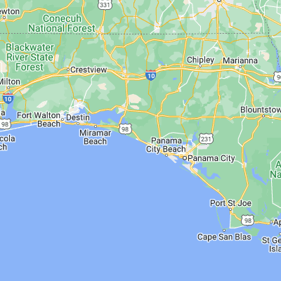 Map showing location of Inlet Beach (30.276870, -86.007990)