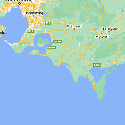 Map showing location of Inverloch (-38.626590, 145.722600)