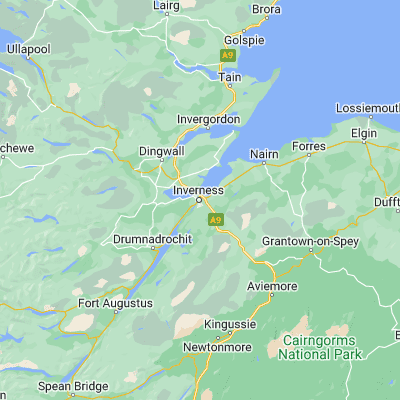 Map showing location of Inverness (57.479080, -4.223980)