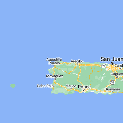 Map showing location of Isabela (18.500780, -67.024350)
