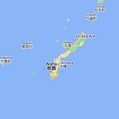 Map showing location of Ishikawa (26.423330, 127.821390)