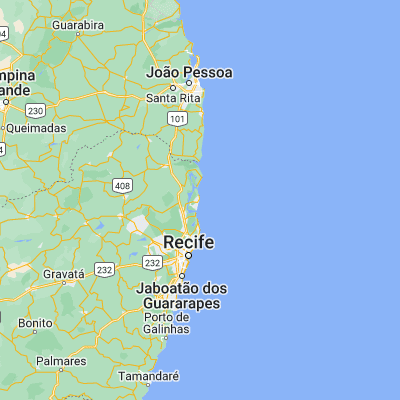 Map showing location of Itamaracá (-7.747780, -34.825560)