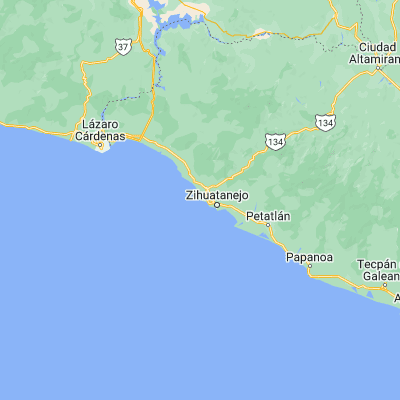 Map showing location of Ixtapa (17.667820, -101.641650)